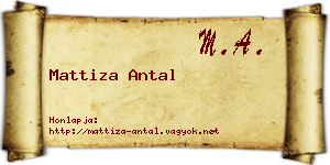 Mattiza Antal névjegykártya